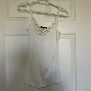 Rhinestoned cross cross cami tank top